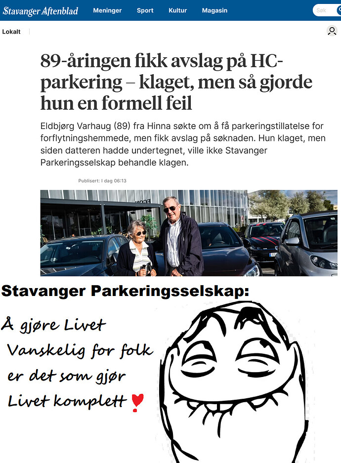 Screenshot 2022-09-06 at 11-06-51 89-åringen fikk avslag på HC-parkering – klaget men så gjorde hun en formell feil