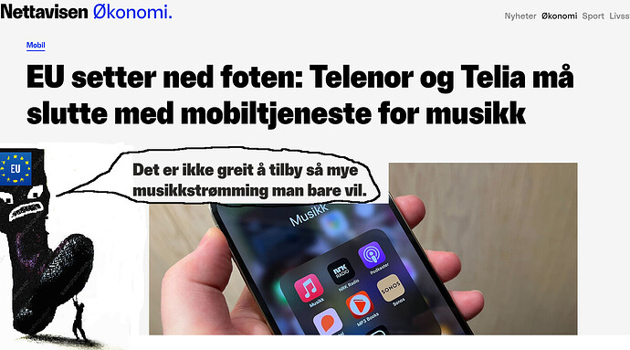 Screenshot 2022-06-16 at 11-46-01 EU setter ned foten Telenor og Telia må slutte med mobiltjeneste for musikk